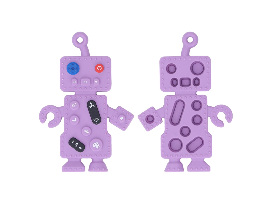 Juguete de dentición con forma de robot para bebés, de silicona, juguete sensorial para la dentición del bebé.