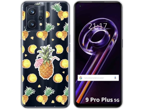 Carcasa para Realme 9 Pro Plus 5G TUMUNDOSMARTPHONE Dibujos Transparente Piña Multicolor