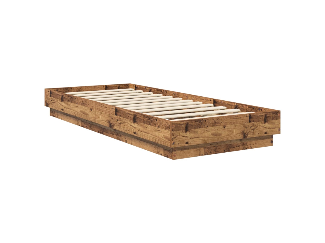 Maison Exclusive - Estructura De Cama De Suelo Madera Envejecida 80 X 200 Cm