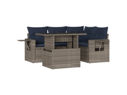 Maison Exclusive - Conjunto De Sofá De Jardín De 5 Piezas Con Cojines, Poliratán Gris