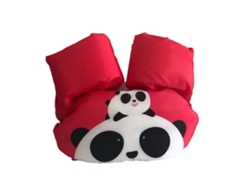 Chaleco salvavidas infantil con soportes para los brazos, diseño de panda, rojo, tallas de 2 a 6 años.