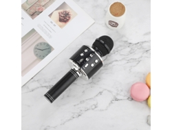 Ws88/L Micrófono Portátil Inalámbrico para Karaoke VEANXIN Micrófono con Altavoz USB para Niños Negro