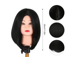 Peluca corta negra de 28 cm, resistente al calor, para cosplay y uso diario para mujeres.