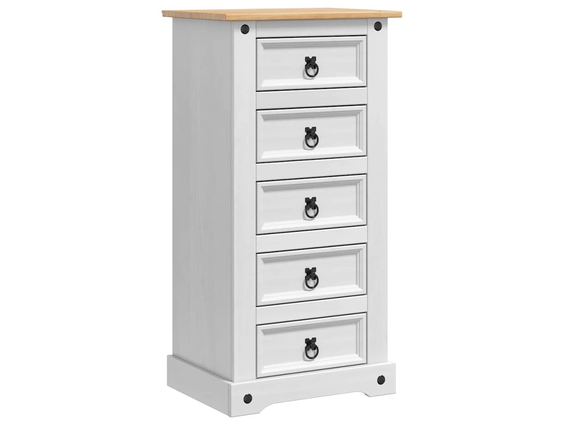 Mesita de noche blanca con cajón, 53 x 39 x 103 cm, MAISON EXCLUSIVE