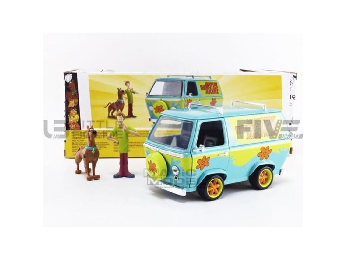 JADA Toys 1/24 Mystery Machine Scooby Doo Coche en miniatura coleccionable con figuras Shaggy y Scooby Verde/Amarillo -