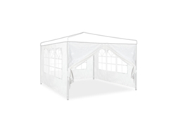 Relaxdays Laterales Carpa, Set De 4, 2x3m, Paredes Cenador, Ventana Y Cremallera, Impermeable, Plástico Pvc Y Pe, Blanco