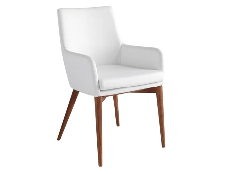 Silla ANGEL CERDÁ 4006 (Blanco, Nogal - 57 x 64 x 88 cm)