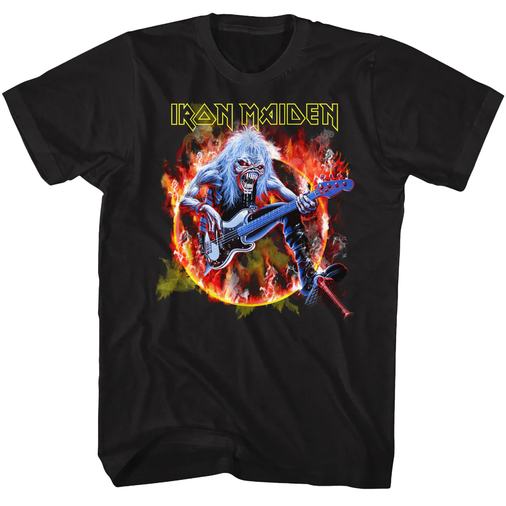 Iron Maiden Eddie Flaming Circle T-shirt Unisex Rockinstone Size:m