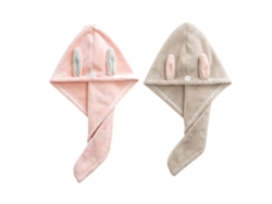 Conjunto de Toalla KOFIHETY Orejas Conejo Secado Microfibra - 2pcs (Talla Única)