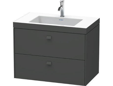 Lavabo para muebles DURAVIT Brioso c-bonded con subestructura de 80,0x48,0 cm 2 cajones incl. hueco para sifón y faldón sin rebosadero con banco