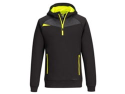 Sudadera con capucha y cremallera de un cuarto Dx4: Comodidad y estilo para profesionales / Negra / L Portwest