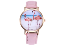 Reloj De Pulsera De Cuarzo Para Mujer Con Correa De Piel Sintética, Estilo Rosa Sencillo.