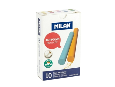 MILAN Tiza Redonda Antipolvo - Surtido, 10