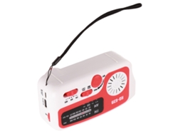 Carregador De Celular De Emergência Solar Rd639 Com Rádio Am/fm, Lanterna Led E Manivela Manual