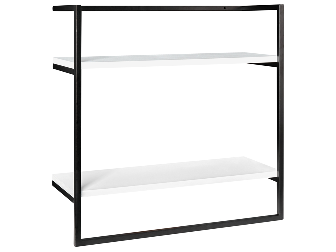 Beliani Betania - Soporte de pared con estantes, hierro negro, 45 x 18 x 45 cm