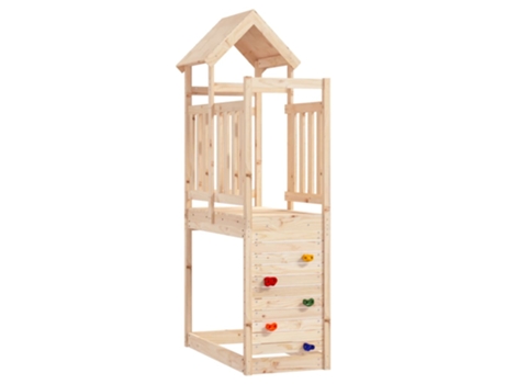 Casita Infantil Con Pared De Escalada VIDAXL Marrón Madera (53x110.5x214 cm)