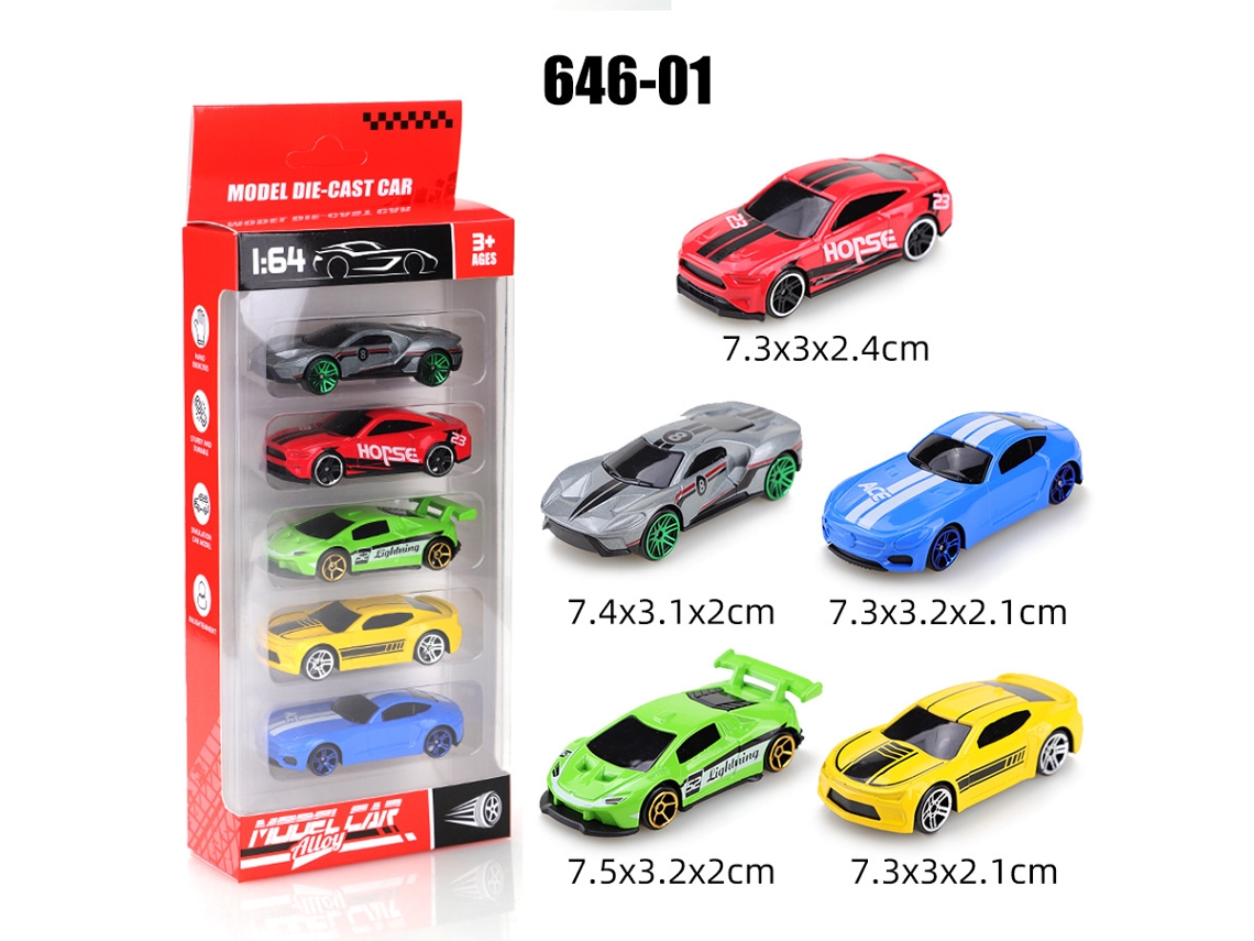(5 Coches) Mini Coches Deslizantes De Metal Fundido A Presión A Escala 1/64, Juguetes Para Niños