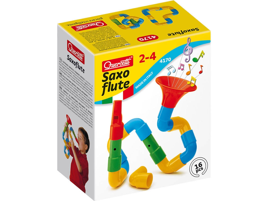 Juego Educativo QUERCETTI Building Saxo de Tubos 16 pz (Edad Mínima: 2 Años - 15,2 x 8,7 x 18,2 cm)