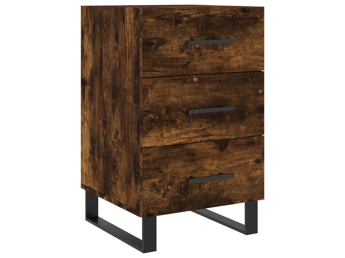 Maison Exclusive - Mesita De Noche Madera De Ingeniería Roble Ahumado 40x40x66 Cm