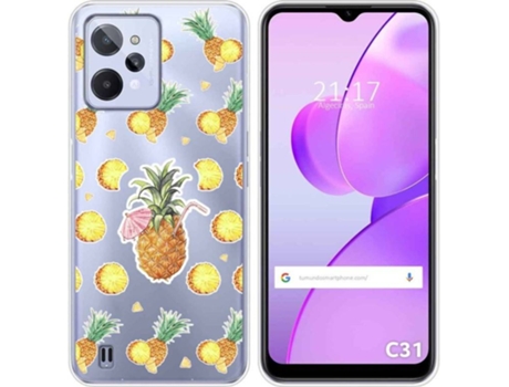 Carcasa para Realme C31 TUMUNDOSMARTPHONE Dibujos Transparente Piña Multicolor