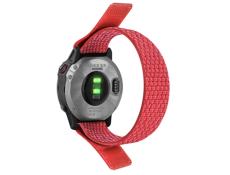 Correa de nailon 26mm ajustable con cinta mágica para Garmin Tactix 7 Pro/Fenix 7X/6X Pro - tinto