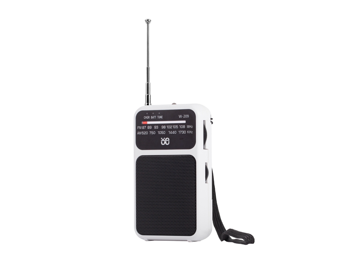 (blanco) Radio Transistor De Bolsillo, Carga Usb-c, Con Conector Para Auriculares, Viene Con Clip Y Cordón.