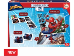 Juego de Mesa EDUCA Superpack Spiderman (Edad Mínima: 3 Años - Dificultad: Baja)