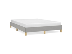 Maison Exclusive - Cama Sin Colchón Tela Gris Claro 140x190 Cm