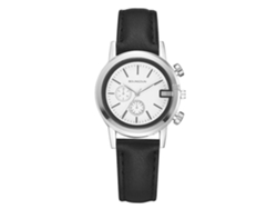 Reloj De Cuarzo Unisex Con Correa De Cuero Pu Moda Dial Redondo Zonas Horarias Pequeño Blanco