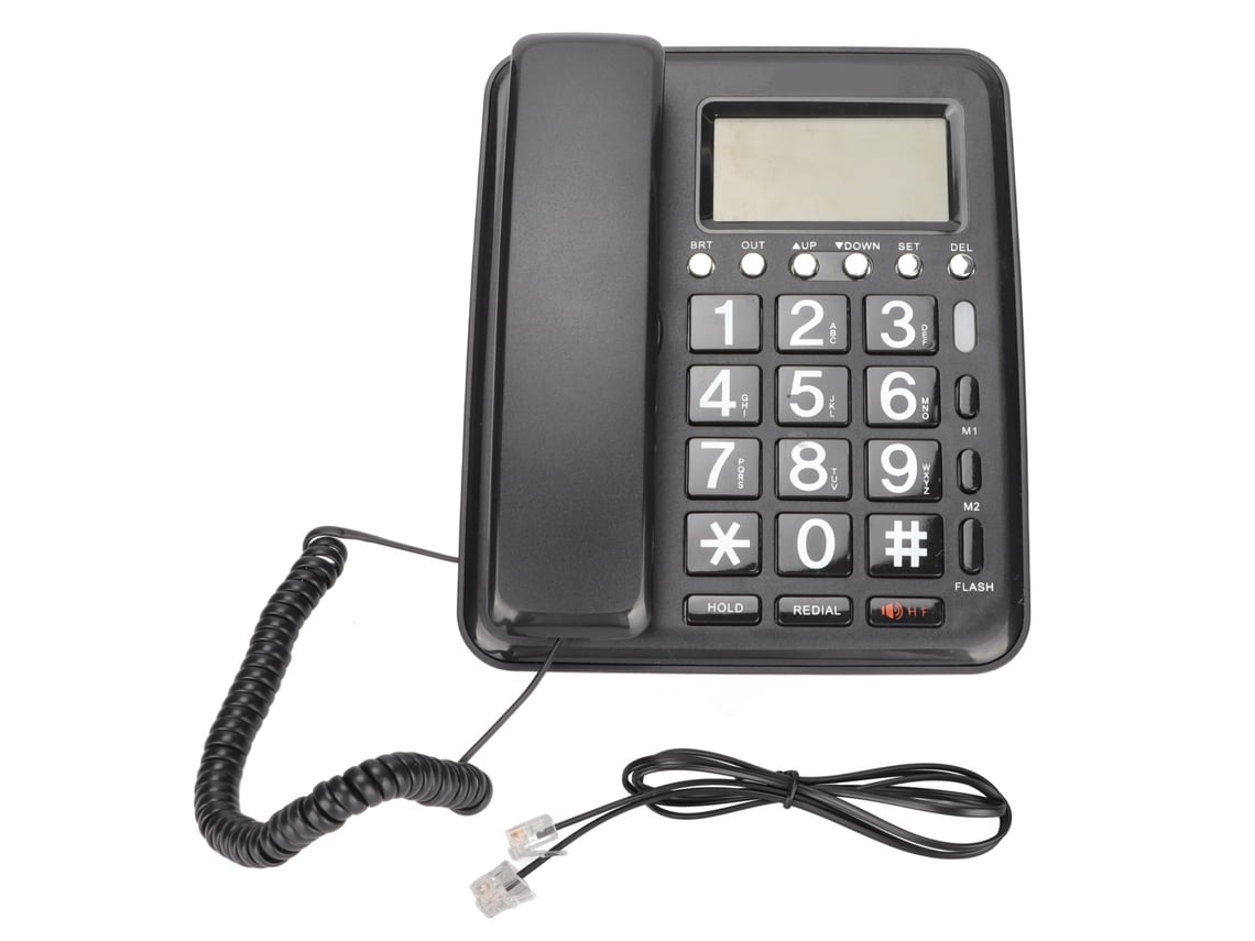 Telefone Fio Kx-t719cid Clássico Com Botões Grandes Display De Identificação De Chamadas Para Casa Escritório Hotel Preto