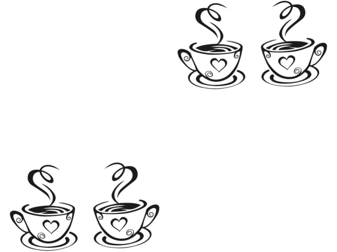 Juego De 10 Pegatinas De Pared De Pvc Con Elegante Diseño De Taza De Café, Decorativas Para El