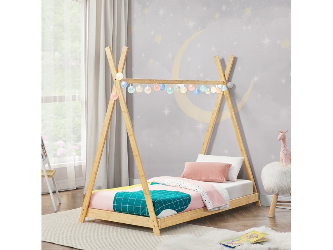 Cama Infantil [ES.CASA] Vimpeli (168 x 87 x 150 cm - Bambú - Marrón)