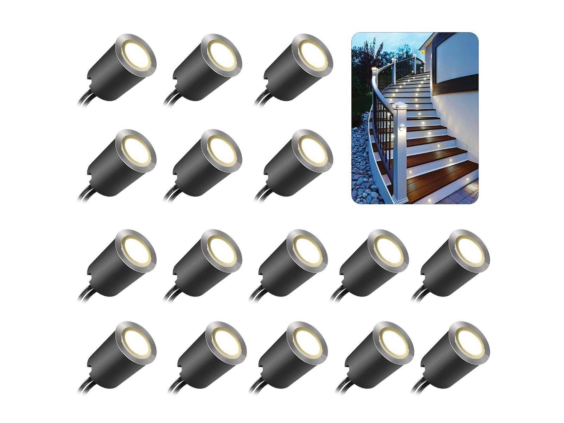 Focos Led Empotrables Para Exteriores – Paquete De 16 Unidades – Resistentes Al Agua (ip67) – Ø 32 Mm – Blanco Cálido (2800 K)