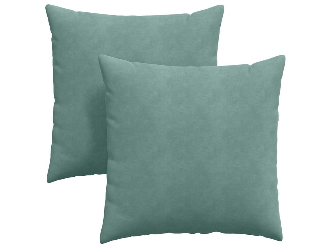 Cojines De Sofá 2 Uds Verde Mar 80 X 80 Cm Tela De Pana