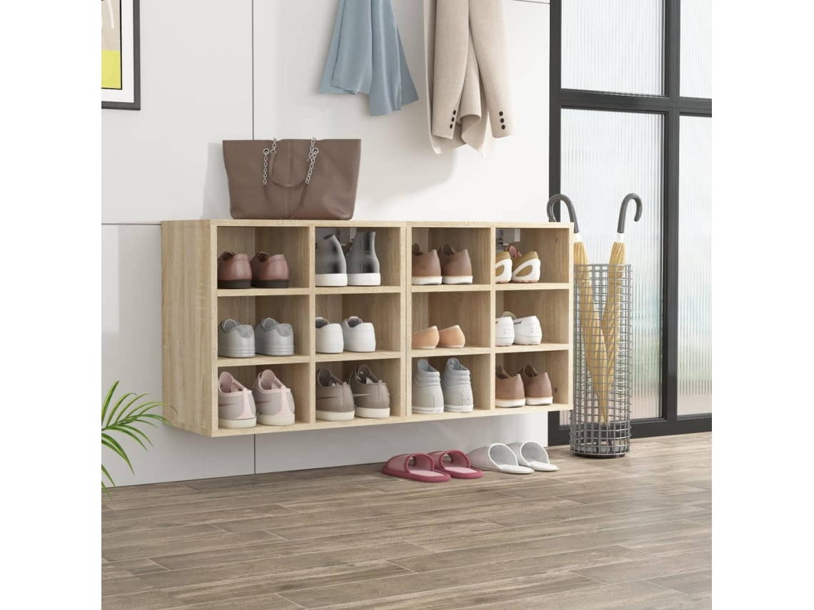 Zapatero Organizador 2 Piezas 52,5X30X50 Cm Roble Sonoma