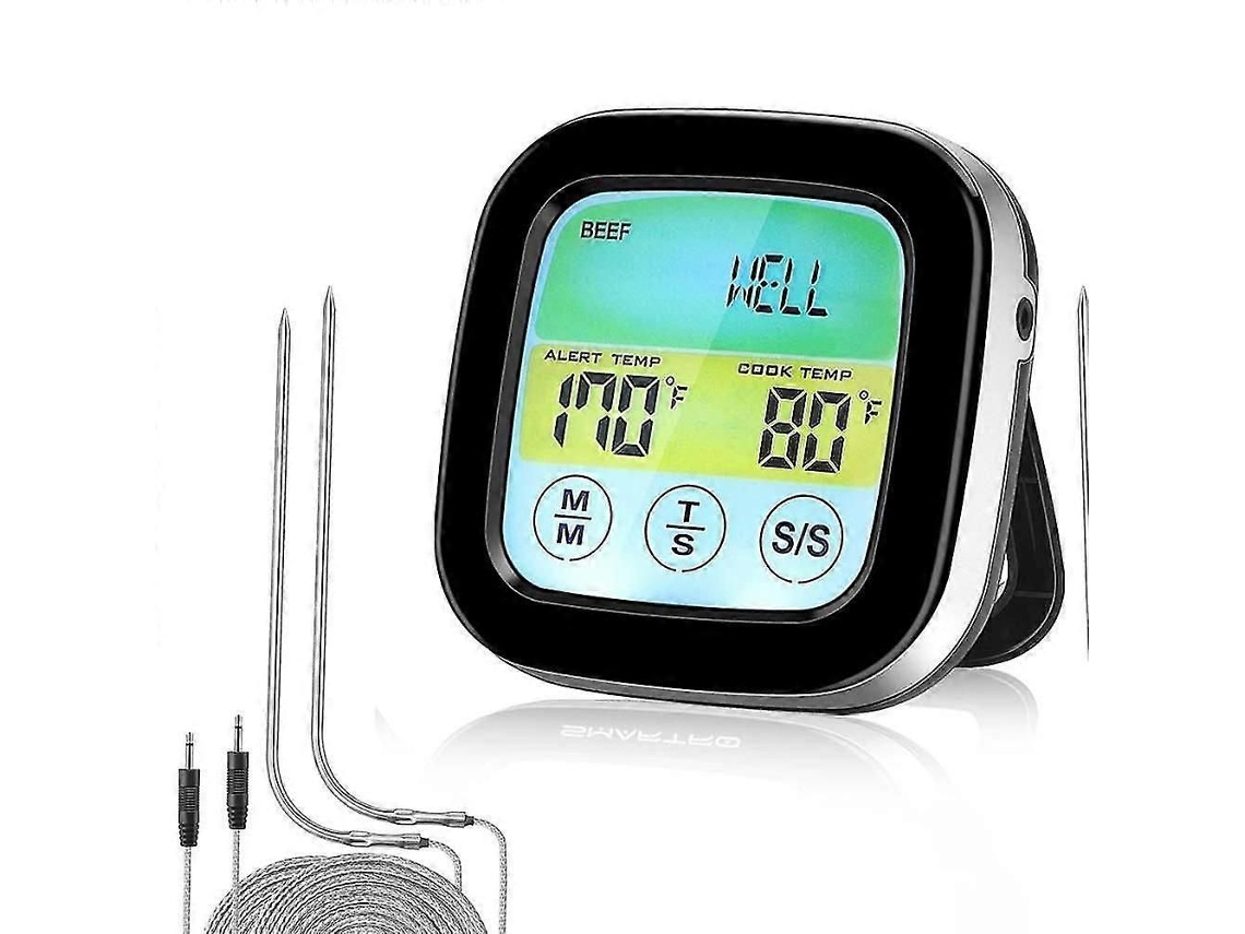 Termômetro Sem Fio Para Churrasco. Termômetro Digital Para Carnes Com Duas Sondas.