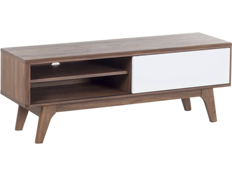 Mueble TV madera oscura/blanco BELIANI Buffalo