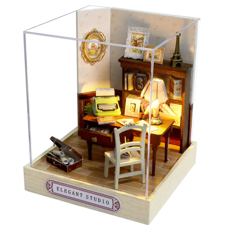 (estilo 1) Casa De Muñecas De Madera 3d, Casa Miniatura Diy, Manualidad Creativa Para Armar Una Casa Miniatura