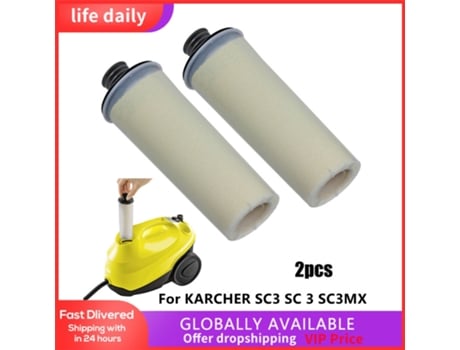 2X filtro descalcificador para Karcher Sc3 Sc 3 Sc3Mx Easyfix limpiador de vapor cartucho Robot repuestos de aspiradora para el hogar