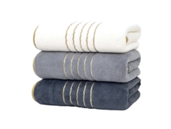 Toallas De Baño De Forro Polar Coral, Paquete De 3, Tamaño 90*170 Cm, Suaves Y Absorbentes (negro, Blanco, Gris) Czhhmart