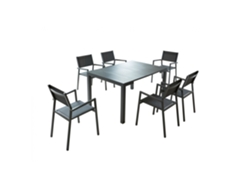 Juego de Cenar Exterior CONCEPT U Olhao (Gris - Aluminio - 142x100x75 cm)