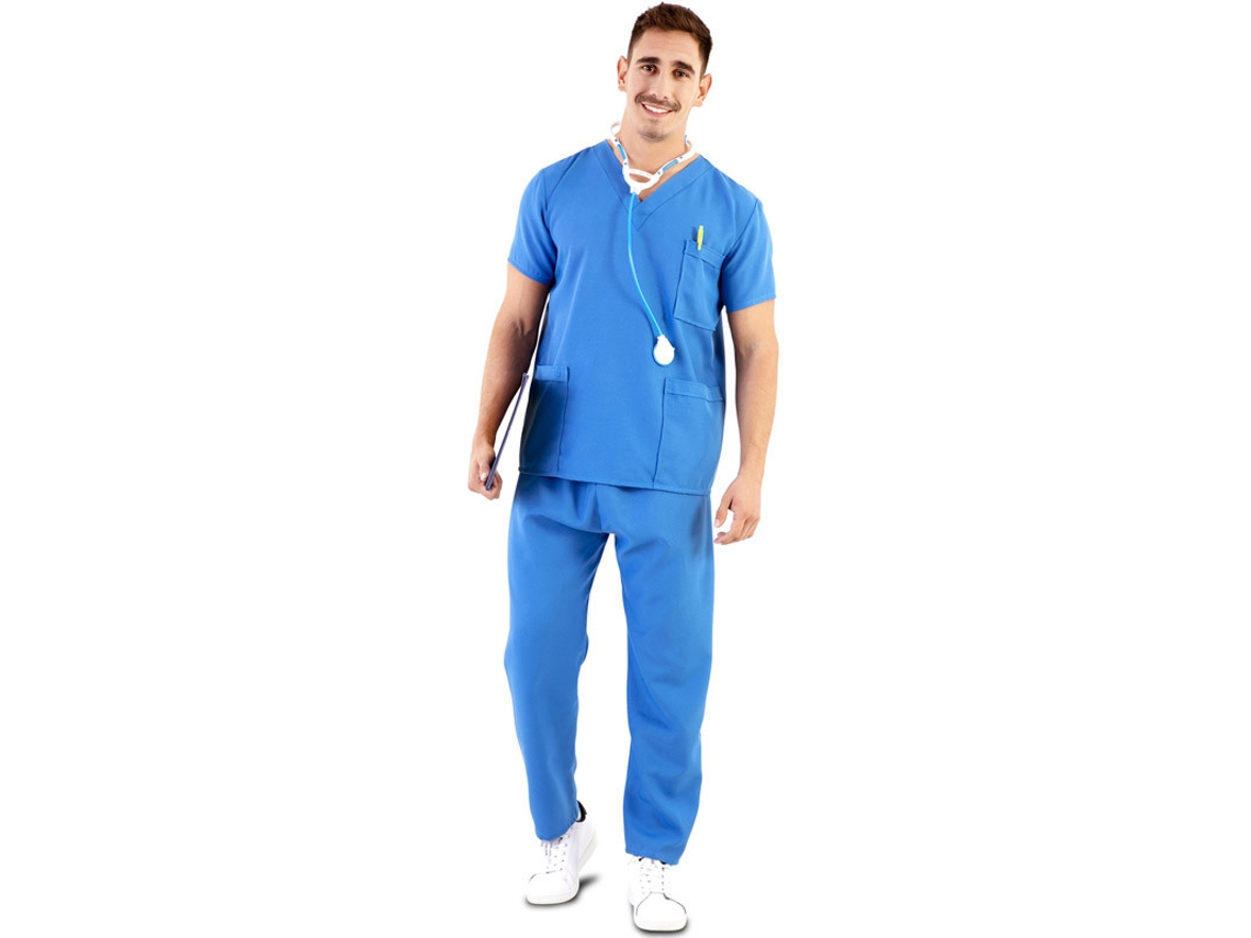 Disfraz de Hombre EUROCARNAVALES Enfermera Azul  (M/L )