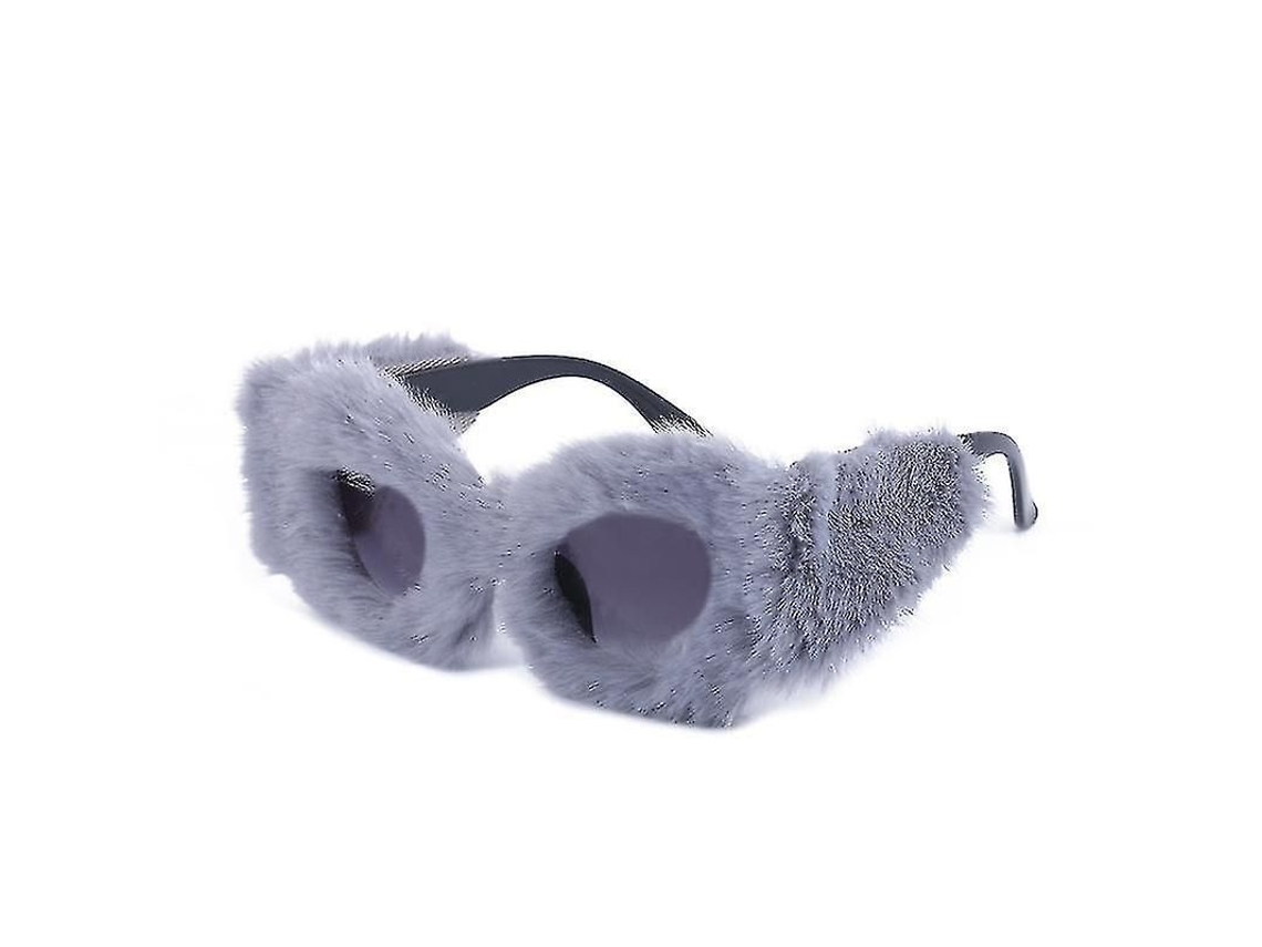 Gafas de sol vintage de peluche de 2026 para mujer con protección UV400 para fiestas y cosplay.