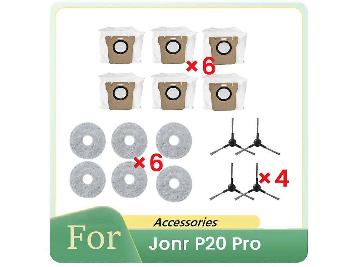 16 Pcs For P20 Pro Sweeper Accessories Main Side Brush Filter Rag Dust Bag