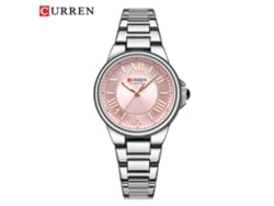 Relógio De Pulso Feminino Rosa Com Mostrador Pequeno E Numerais Romanos, À Prova D'água E Movimento De Quartzo.