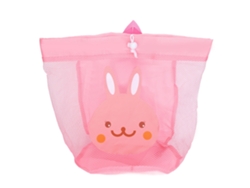 Bolso De Playa Grande De Malla Para Juguetes Infantiles Con Correa Rosa Para El Hombro.