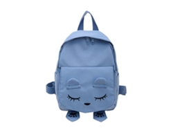 Mochila infantil de tamaño junior con correas ajustables, cierre de cremallera y bolsillo lateral delantero, azul.