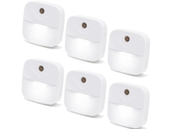 Paquete de 6 luces nocturnas LED blancas con sensor inteligente de anochecer a amanecer. Facpoet