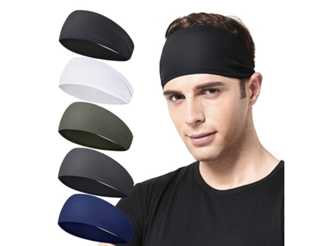 Paquete De 5 Diademas Deportivas, Bandas Elásticas Antideslizantes Para El Sudor Que Absorben La Humedad, Bandas Para El Cabello Para Entrenamiento...