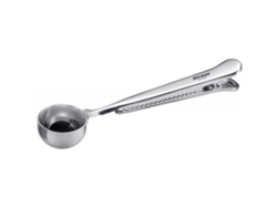 Cuchara medidora de café Westmark de 17,5 cm con cierre de acero inoxidable y pinza para utensilios inteligentes